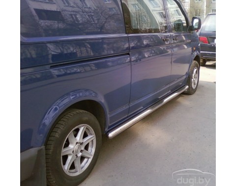 Боковые пороги (трубы) с площадками для Volkswagen Transporter T5